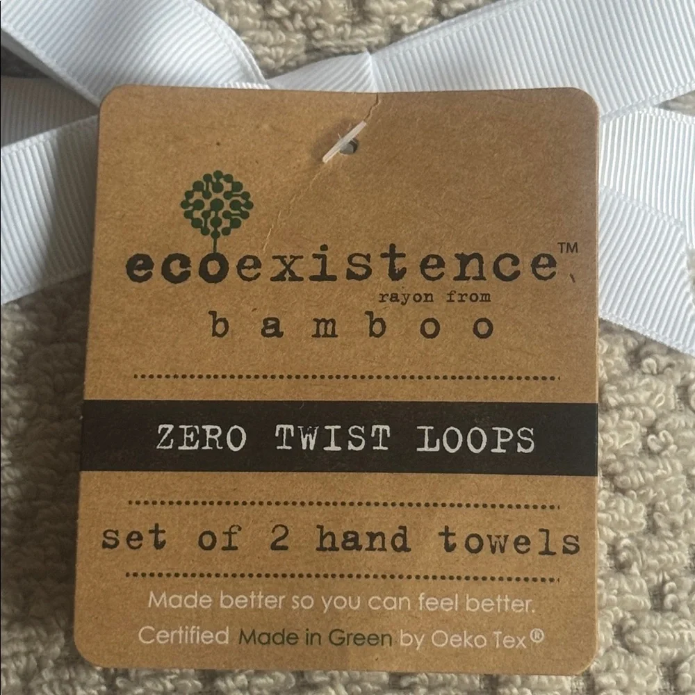 2pc ECOEXISTENCE Bamboo Zero Twist Loops Hand Towel Set - FGChiffon
